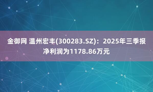 金御网 温州宏丰(300283.SZ)：2025年三季报净利润为1178.86万元